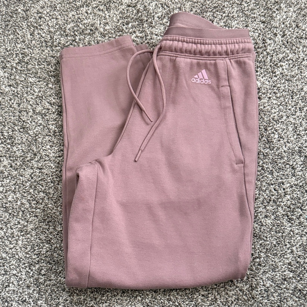 Adidas Women’s French Terry Mauve Pink Purple Jogger Sweatpants Size Small
